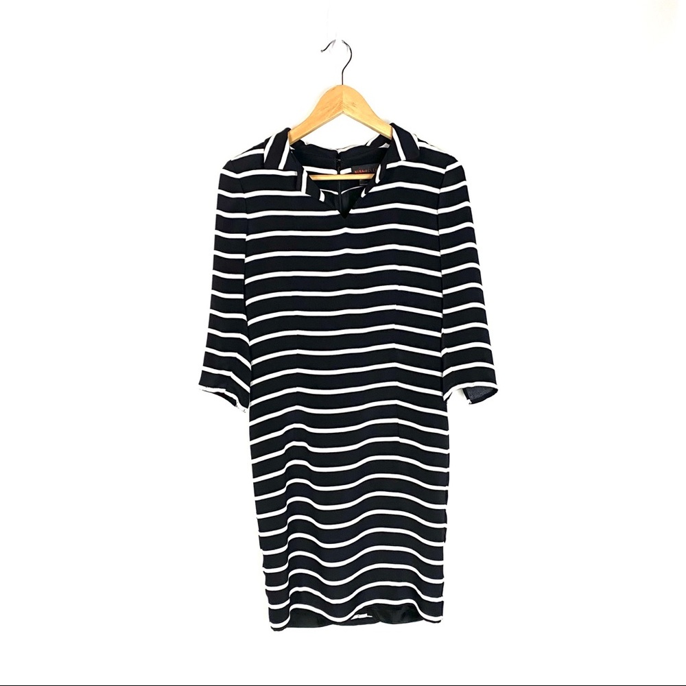 Nina McLemore Silk Striped Black and White Dress 4